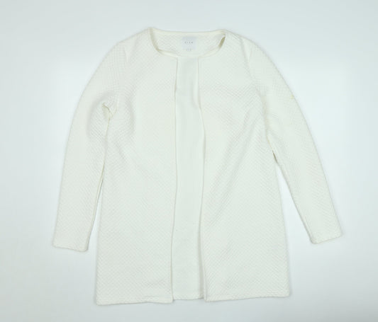 Vila Women Ivory Open Knit Long Sleeve Cardigan Size S