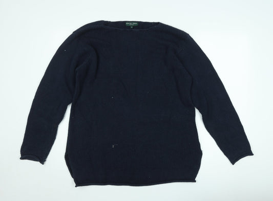 Racing Green Men's Blue Cotton Crew Neck Jumper Size L