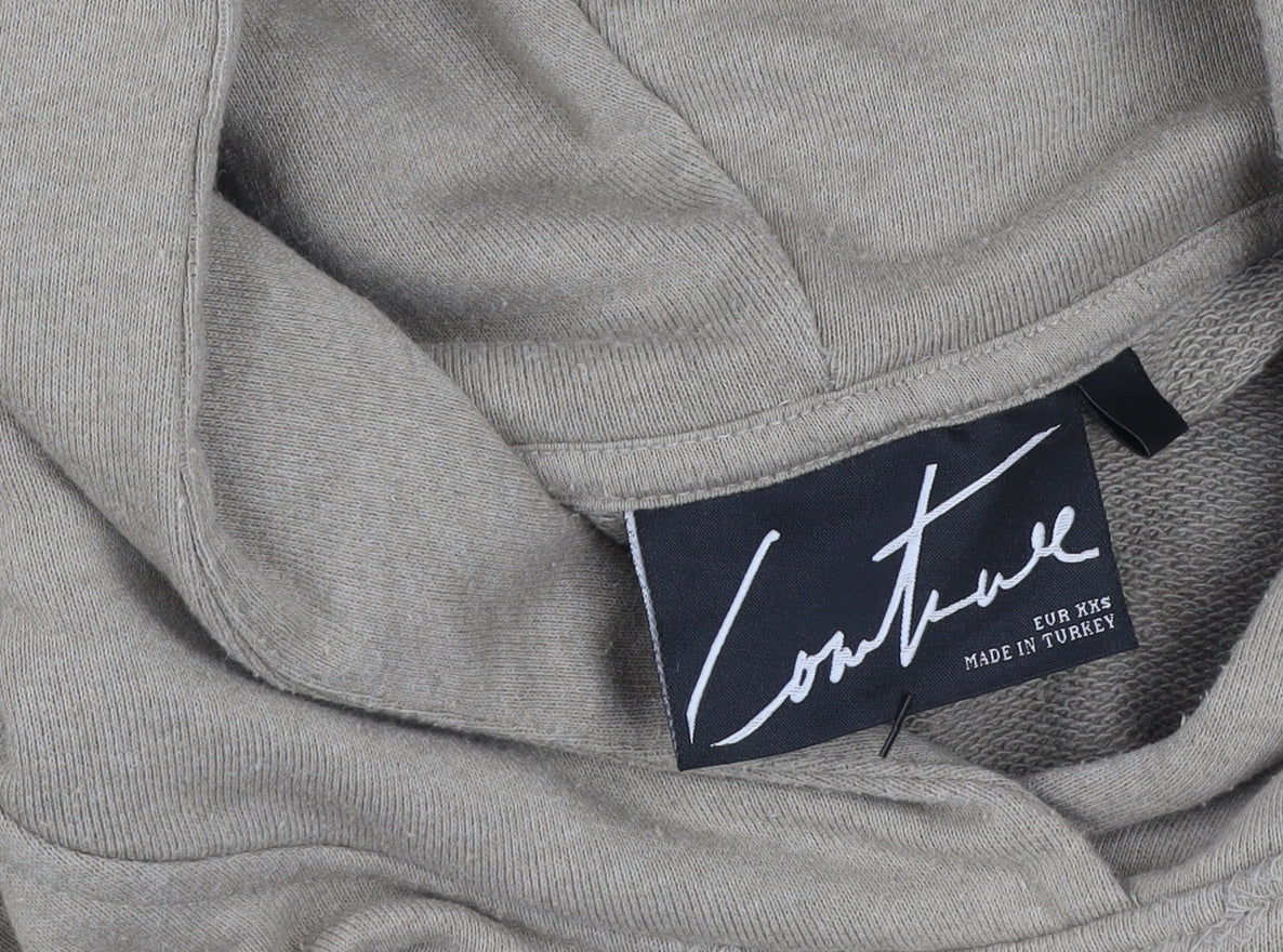 The Couture Club Men's Beige XS Relaxed Pullover Hoodie