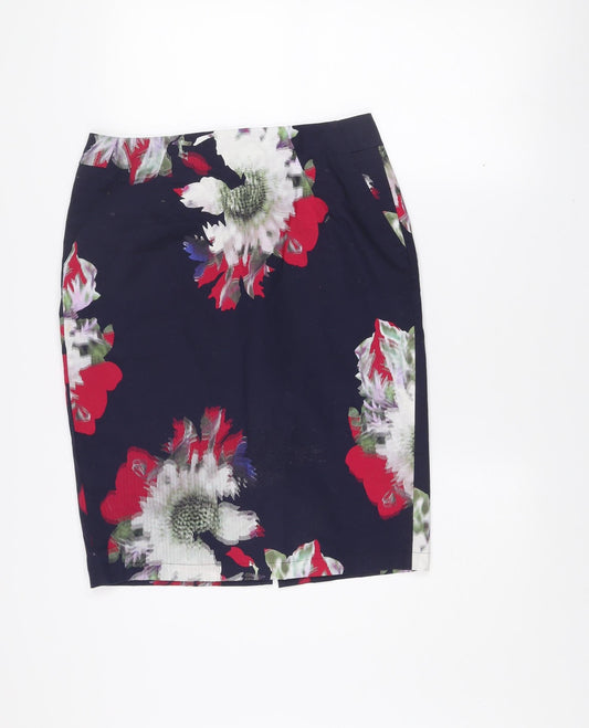 Additional front view of French Connection Women's Multicoloured Floral Cotton Pencil Skirt UK 12