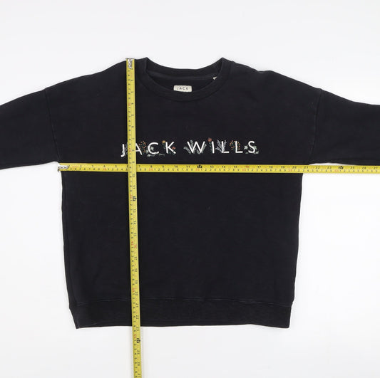Womens UK Size 10 Jack Wills Black Pullover Sweatshirt