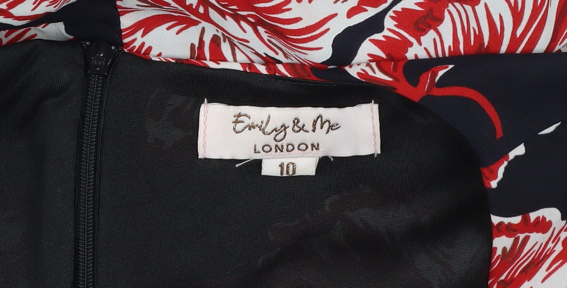 Emily & Me London Women's Multicoloured Size 10 Fit & Flare Dress