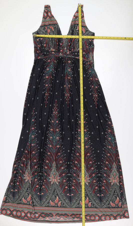 Stella Morgan Multicoloured Paisley Sleeveless V-Neck Casual Top Size 16