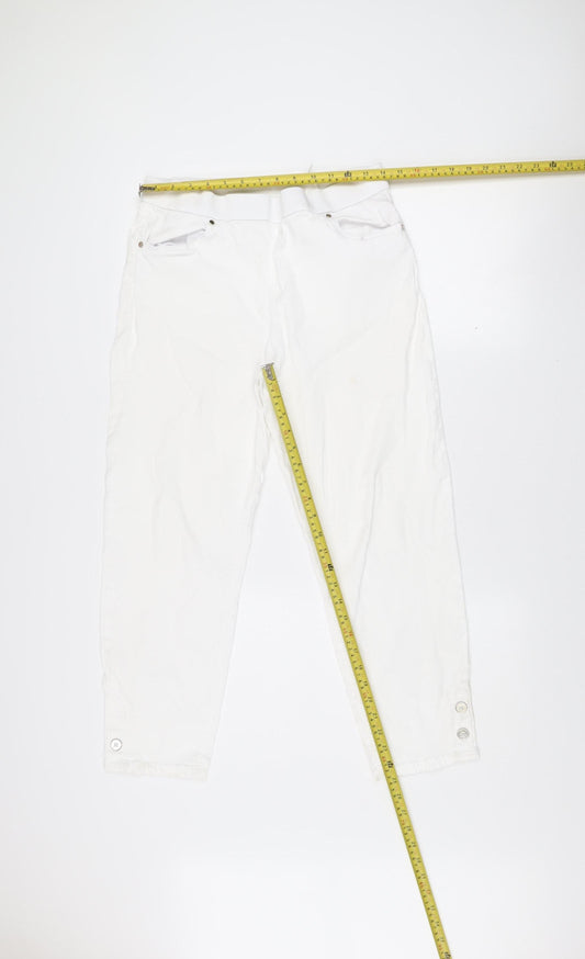 No2moro Women's White Slim Fit Ankle Jeans Size S Stretch Denim