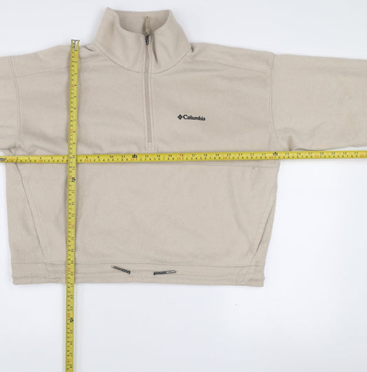 Columbia Women’s Beige Fleece Pullover Sweatshirt M 1/4 Zip Warm Lightweight