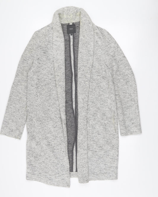 Next Women Grey Long Sleeve Open Knit Cardigan Size 10