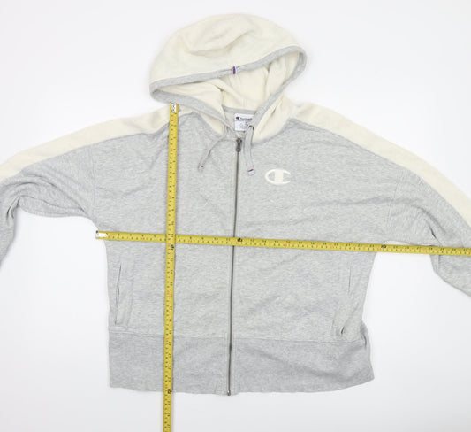 Champion Women’s Grey Full Zip Hoodie 1X Cotton Blend Athleticwear