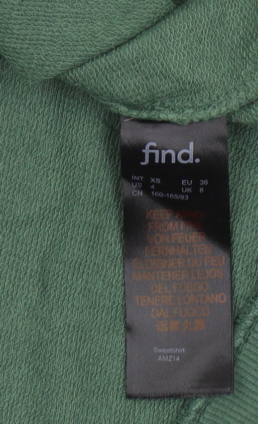 Find Women Green LIBERTÉ Cotton Sweatshirt UK 8 Crew Neck Long Sleeve