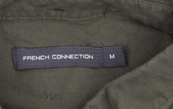 French Connection Men's Green Button-Down Cotton Long Sleeve Shirt Size M