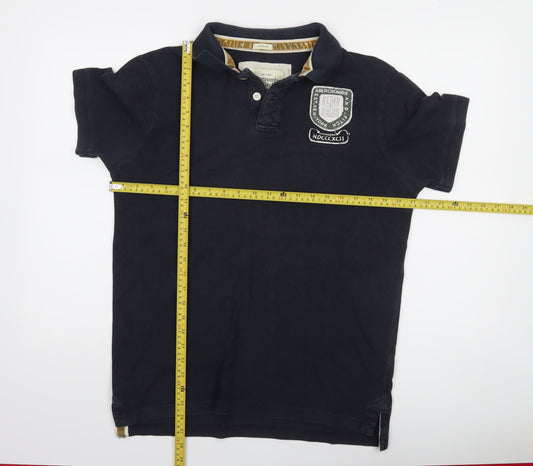 Abercrombie & Fitch Men’s Blue Polo Shirt L Cotton Embroidered Logo