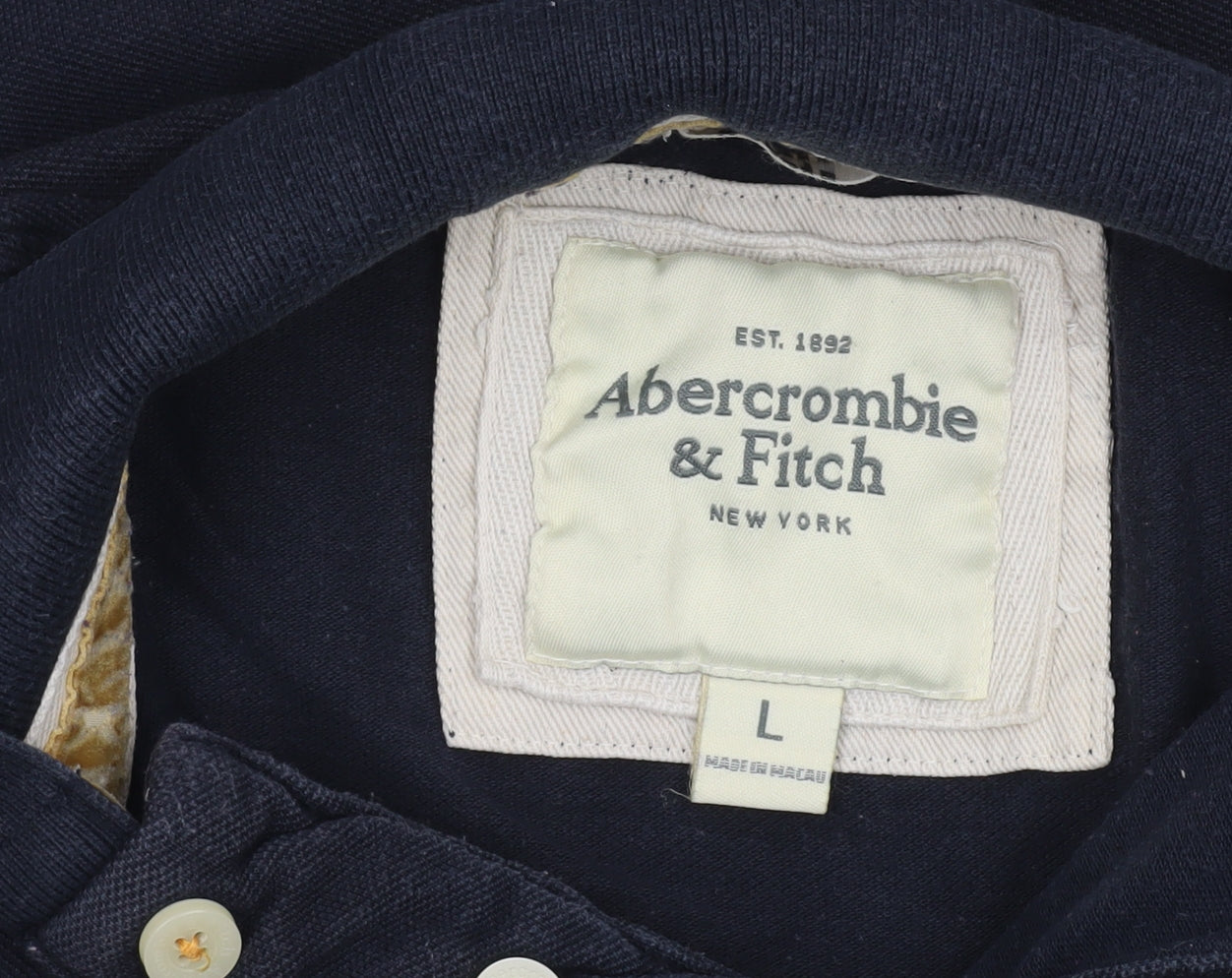 Abercrombie & Fitch Men’s Blue Polo Shirt L Cotton Embroidered Logo
