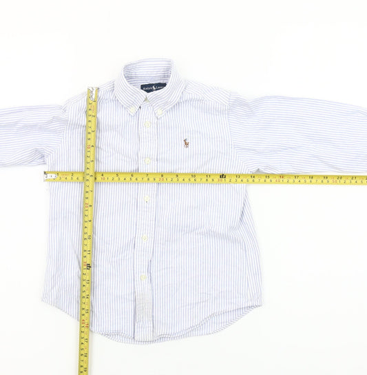 Boys UK Size 4 Years Ralph Lauren Blue Jersey Button-Up