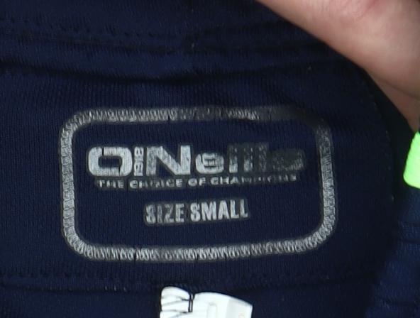 O'Neills Women's Navy Jogger Trousers Small Green Stripe Zip Ankle