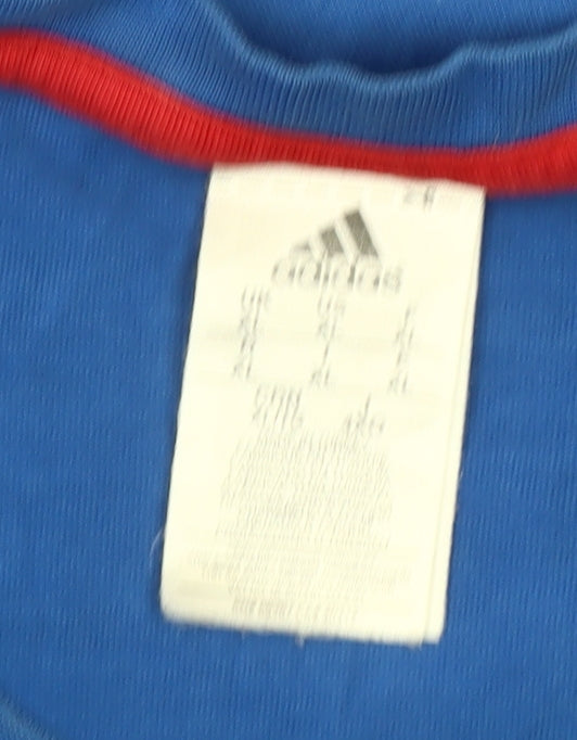 Adidas Men's Blue Short Sleeve Sports Logo T-Shirt Size M