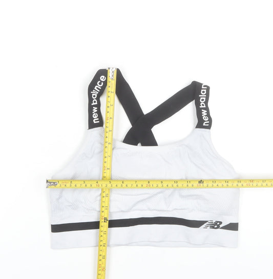 New Balance Womens White 2XL Racerback Sports Bra Top