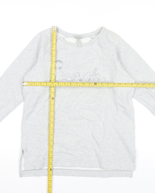 Bench Women's Grey Pullover Sweatshirt M Cotton Blend Casual