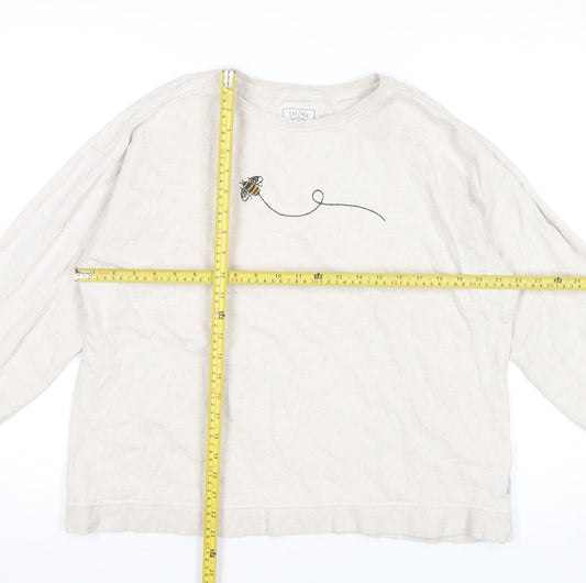 Womens UK Size 14 Fat Face Beige Pullover Sweatshirt