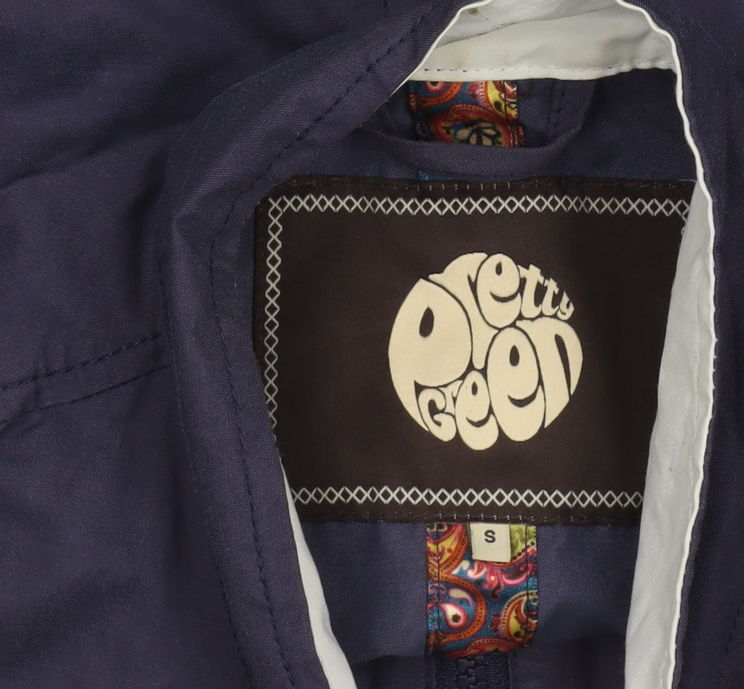 Pretty Green Women's Blue Bomber Jacket Size S Cotton Blend