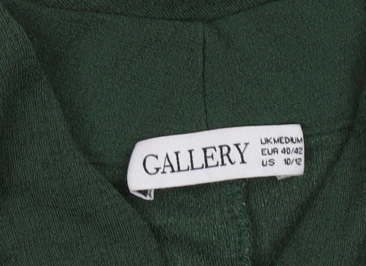 Gallery Women’s Green Tunic Blouse Size M 3/4 Sleeve V-Neck Top