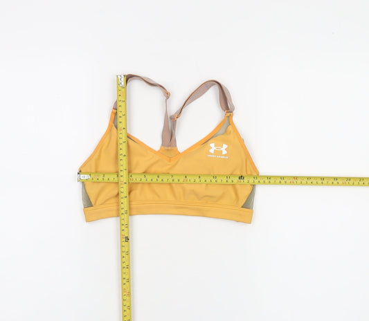 Back view of Under Armour Women’s Yellow Medium Sports Bra Lightweight Racerback