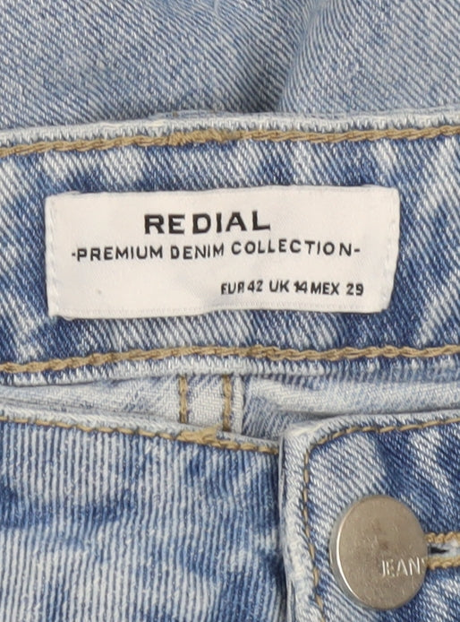 Redial Women's Blue Light Wash Straight Denim Jeans Size 14