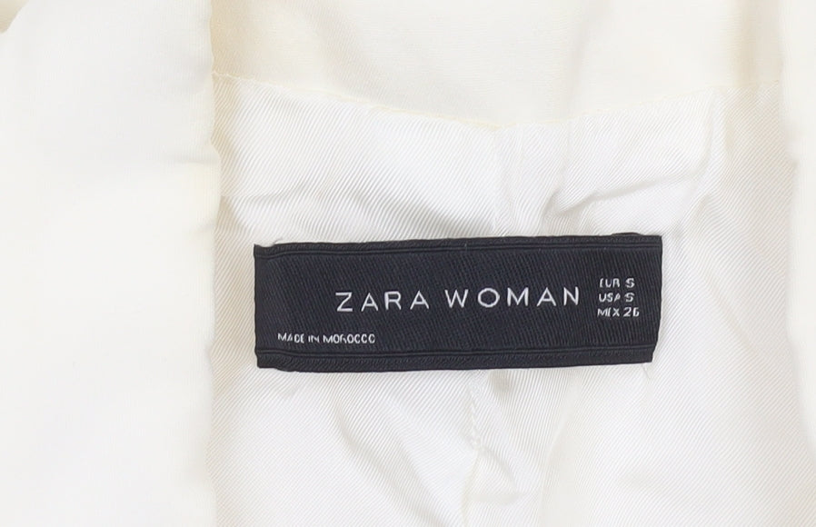 Zara Woman Ivory Single-Breasted Tailored Blazer Size S