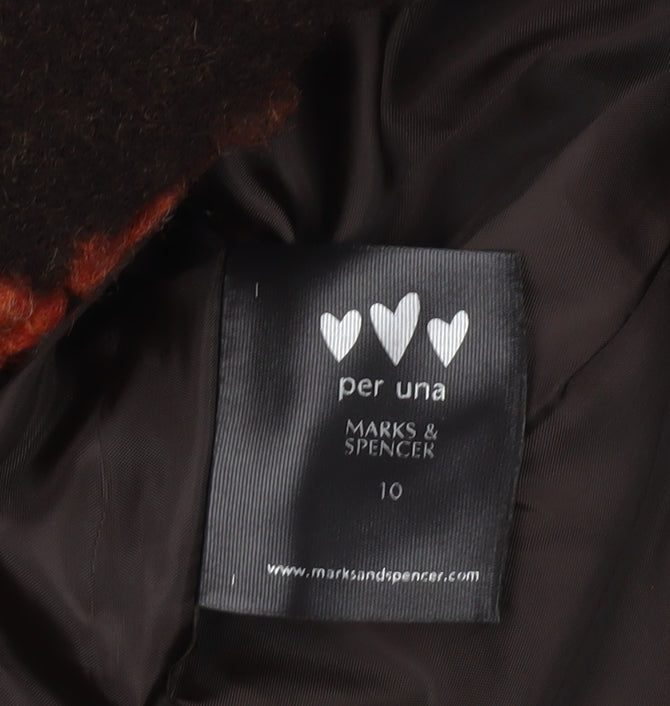 Marks and Spencer Per Una Brown Floral Wool Blazer Women Size 10