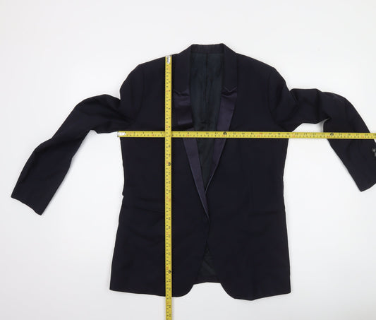 The Kooples Men's Blue 40 Slim Wool Mohair Shawl Lapel Tuxedo Jacket