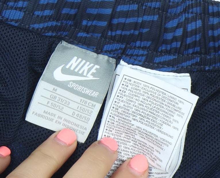 Nike Sportswear Men's Blue Cargo Shorts Size M 31/33 Elastic Waist