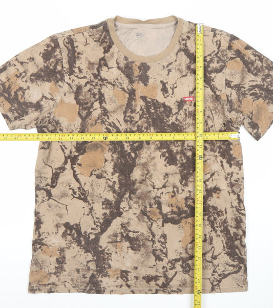 Levi's Women's Brown Camouflage Cotton Crew Neck T-Shirt Size S