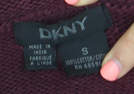 DKNY Men's Red Cotton Crew Neck Jumper Size S