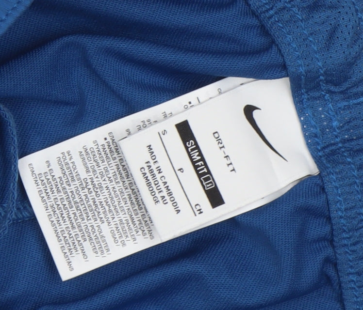 Nike Boys Blue Dri-Fit Slim Fit Track Pants S Tapered Joggers