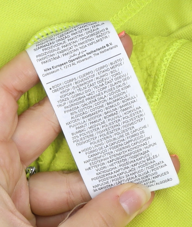 Nike Women's Lime Green XL Pullover Hoodie Cotton Blend Sweatshirt