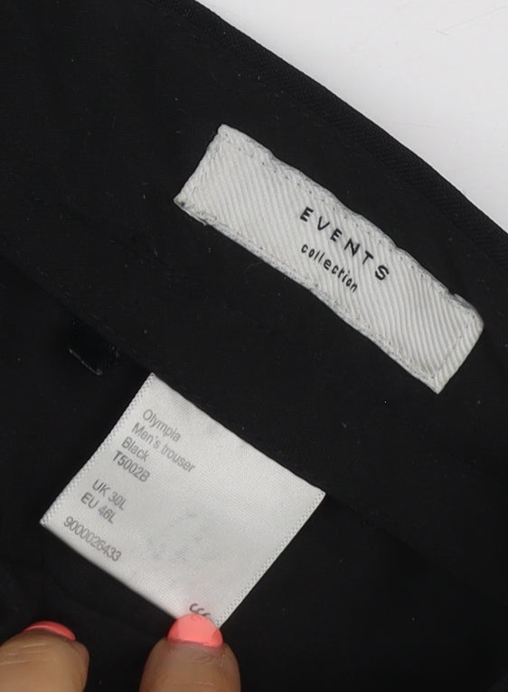 Events Womens Black Polyester Dress Trousers Size 22 Regular Fit