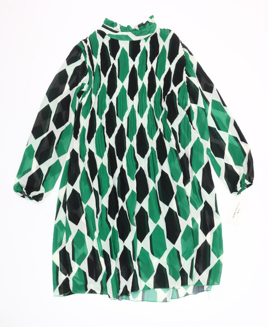 Pronto Moda K&S Women Green Geometric Shift Dress One Size