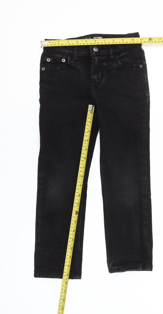 Wonder Nation Girls Black Straight Jeans Size 6 Years Stretch Denim