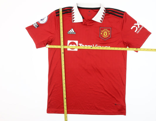 Adidas Men’s Red Manchester United Polo Shirt L Football Top