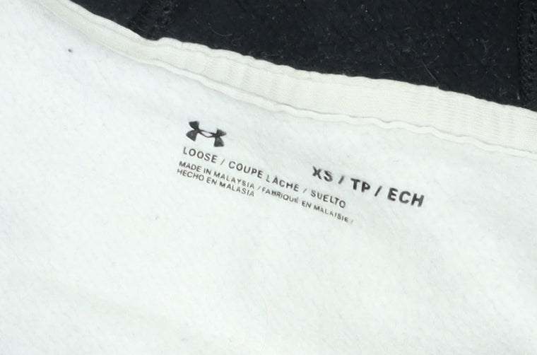 Under Armour Boys Black XS Full Zip Hooded Sports Jacket