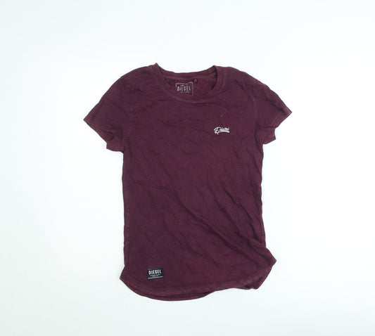 Womens UK Size S Diesel Purple Basic T-Shirt