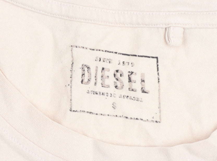 Womens UK Size S Diesel Pink Basic T-Shirt