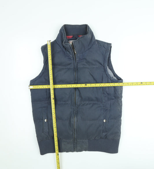 Fat Face Women's Blue Puffer Waistcoat Size 14 Sleeveless Casual Vest