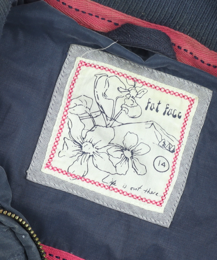 Fat Face Women's Blue Puffer Waistcoat Size 14 Sleeveless Casual Vest