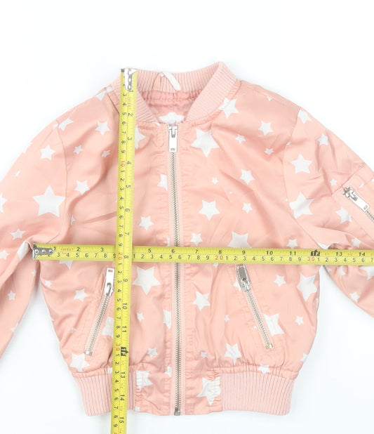 Urban Republic Girls Pink Star Bomber Jacket 4 Years Polyester Zip-Up