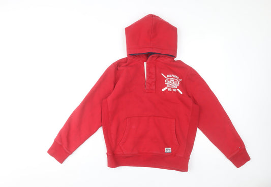 Boys UK Size 14 Years Tommy Hilfiger Red Pullover Hoodie