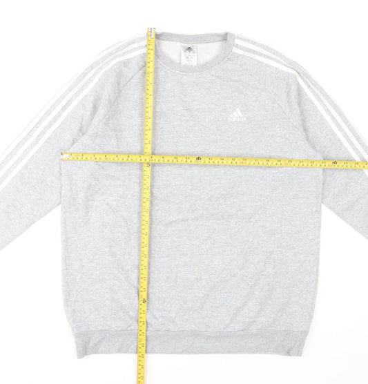 Adidas Women Grey Crew Neck Pullover Sweatshirt Size 12-14