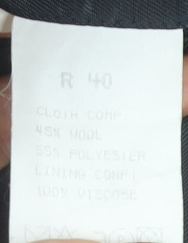 Remus Uomo Men's Blue 40R Wool Blend Single Breasted Blazer