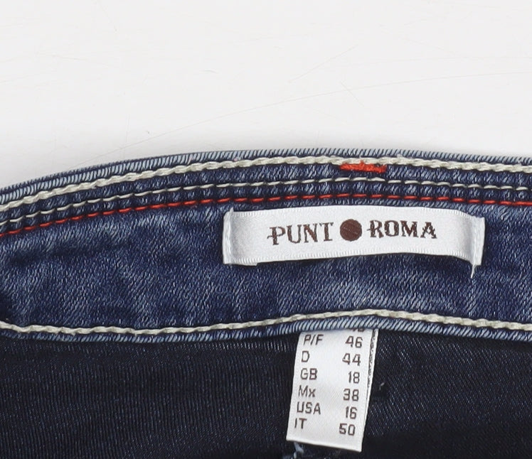 Punt Roma Women's Blue Size 18 Straight Leg Stretch Denim Jeans