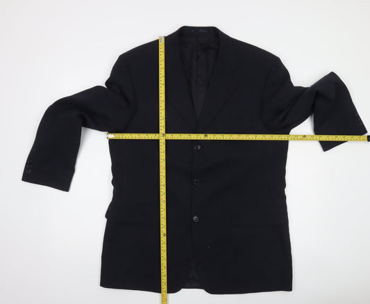 Burton Men's Black 42R Wool Blend Classic 3-Button Blazer