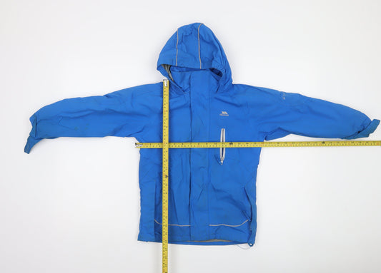 Trespass Boys Blue Waterproof Hooded Rain Jacket 5-6 Years