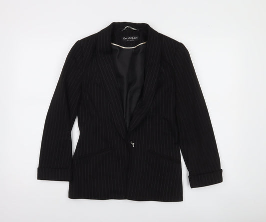Miss Selfridge Women’s Black Pinstripe Slim Fit Blazer Size 8